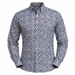 Cinch‎ Western Paisley Button Down Long Sleeve Blue White Rodeo Cowboy Ranch S